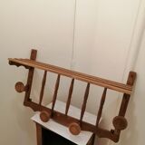 Rustic wooden wall coat rack