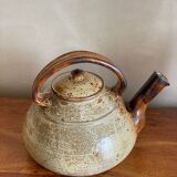 Large stoneware teapot signed JP