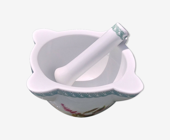 Porcelain mortar complete with its pestle of the brand Le Terrine Botaniche de TOGNANA