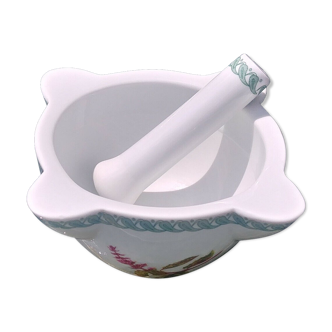 Porcelain mortar complete with its pestle of the brand Le Terrine Botaniche de TOGNANA