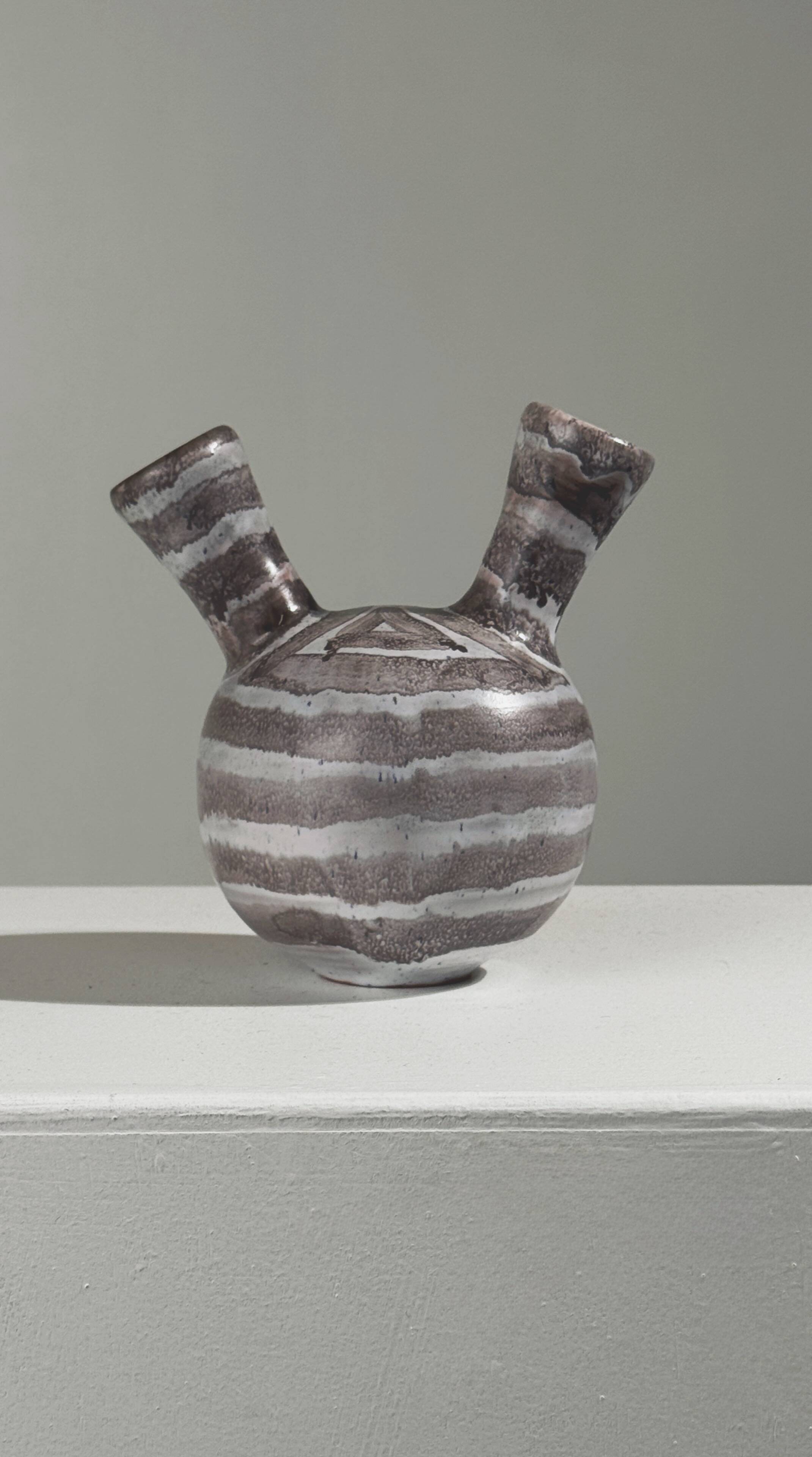 Double-neck ceramic vase by Jean Busson, France, 1960