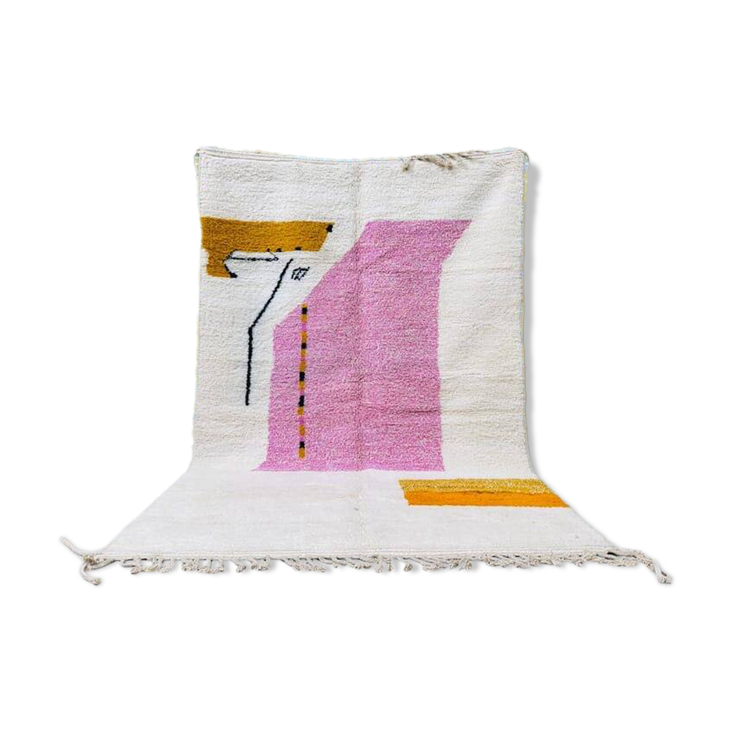 Tapis berbère beni ouraine fait main artisanale taille 100 x 200 cm