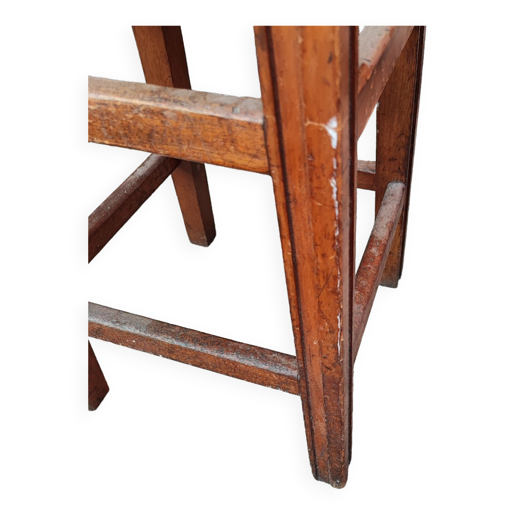 Vintage wood workshop top stool