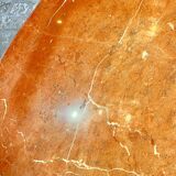 Table ovale en marbre rouge Alicante années 70