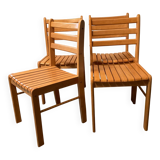 Set of 4 solid beech chairs