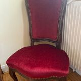 Louis XIV style armchair in red velvet