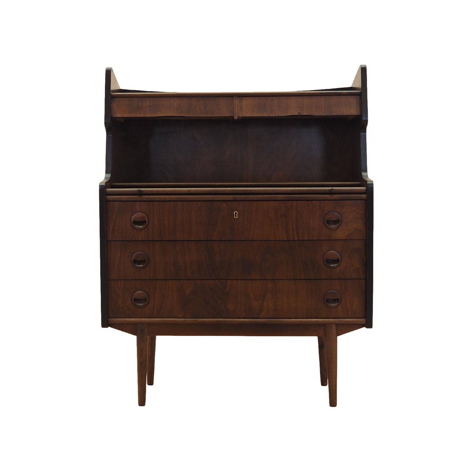 Walnut Secretary Desk 1960s Denmark with Drawers