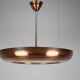 Large Art Deco Copper UFO Hanging Lamp, Czechoslovakia, 1930s