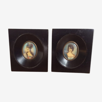 Pair of old miniature portraits