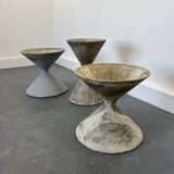 3 planters design Anton Bee assisted by Guhl edition Eternit 1958