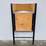 Wooden and metal folding chair