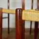 Suite de 6 chaises scandinaves en corde et teck