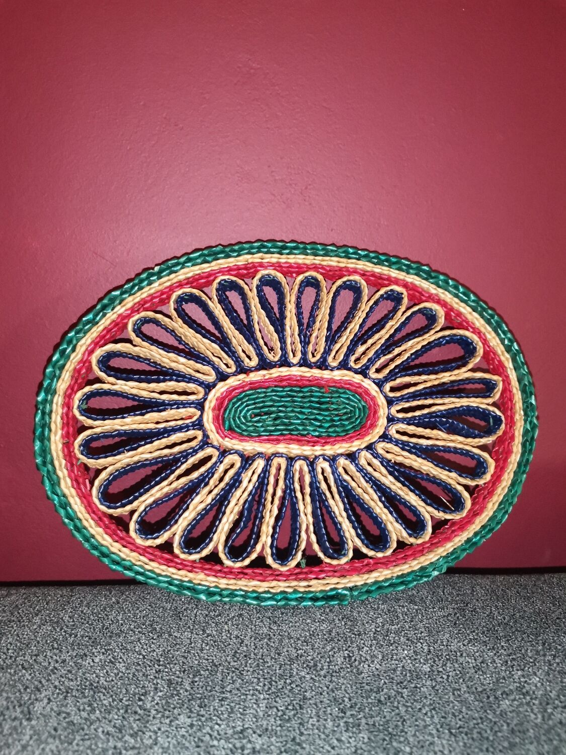 Braided wicker flat underside