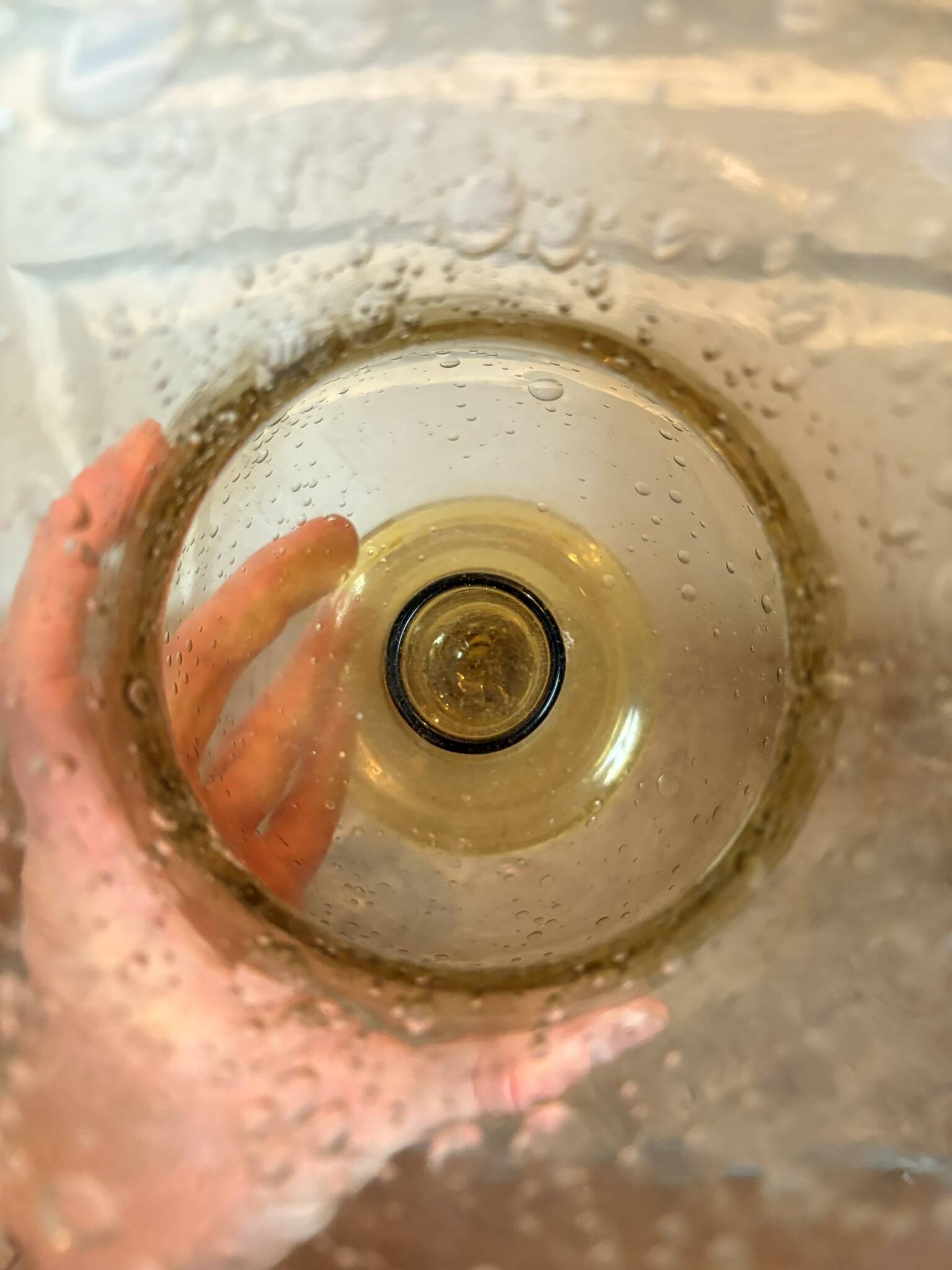 Old Vase Candle Holder Chandelier Blown Glass Bubbled Green BIOT