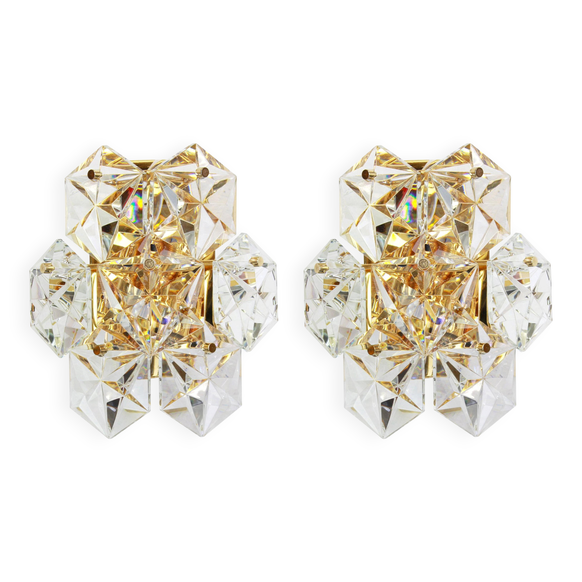 Paire d'appliques en cristal par Kinkeldey, Allemagne, années 1970