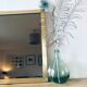 Italian brass mirror and smoked glass - 90x70cm