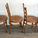Set of 4 Baumann bistro chairs – model “Le Marais” – light wood