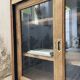 Oak sideboard with glass doors
