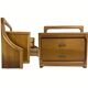 Danish scandinavian oak curved free form night stands or side tables, 1970s