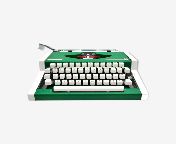 Machine à écrire Olympia Traveller de Luxe Vert anglais révisée ruban neuf