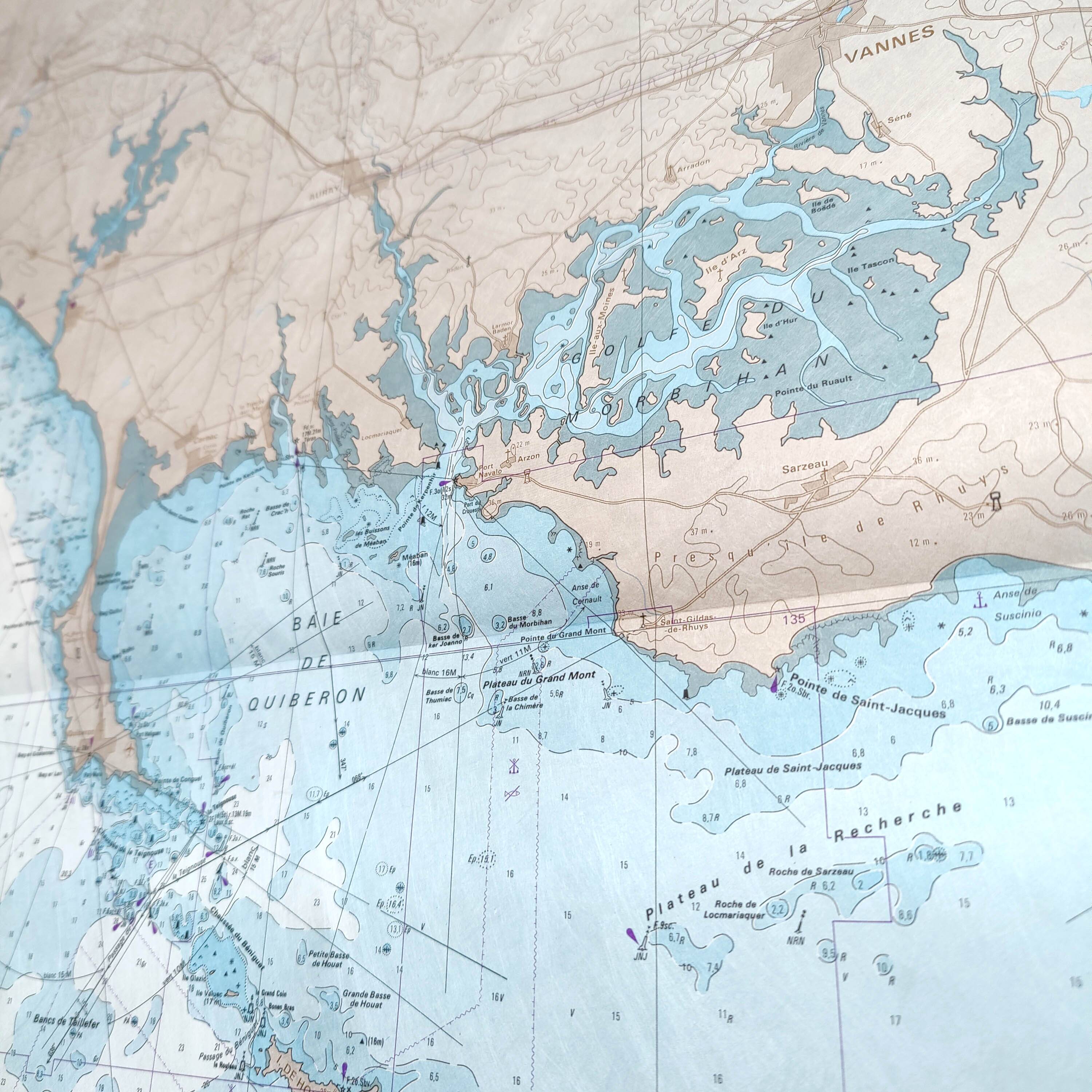 Map of Finistère and Morbihan, west coast of France