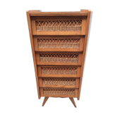 Vintage rattan chiffonr 6 drawers