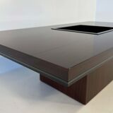 Italian Art Deco Bar Table in Mahogany and Ebonized Inlays, 1980s
