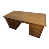 Bureau a caissons d'administration ancien en bois