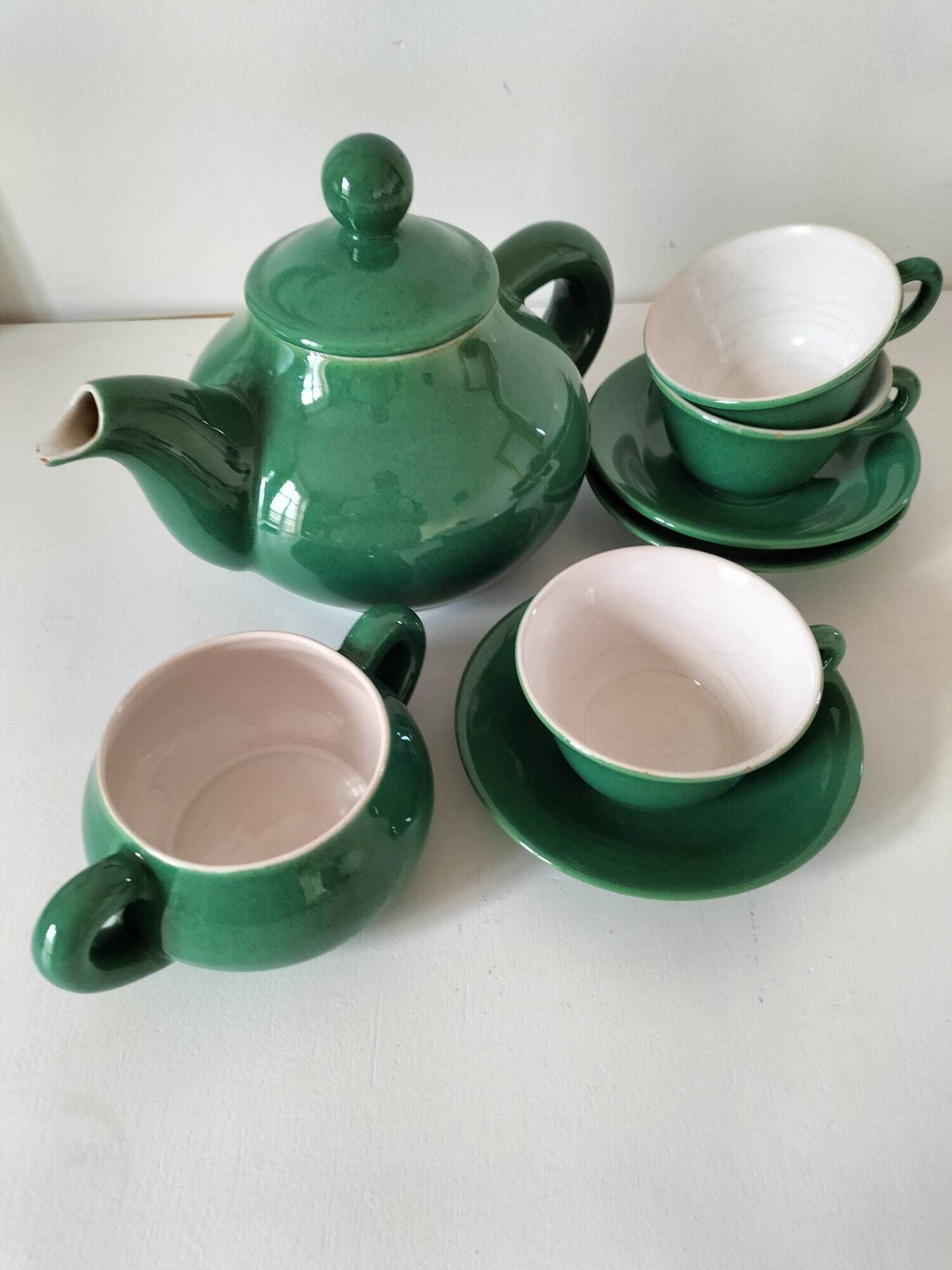 Teapot, 3 cups and sugar bowl KERALUC