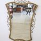 Miroir Mural Vintage En Fer Doré, 1950