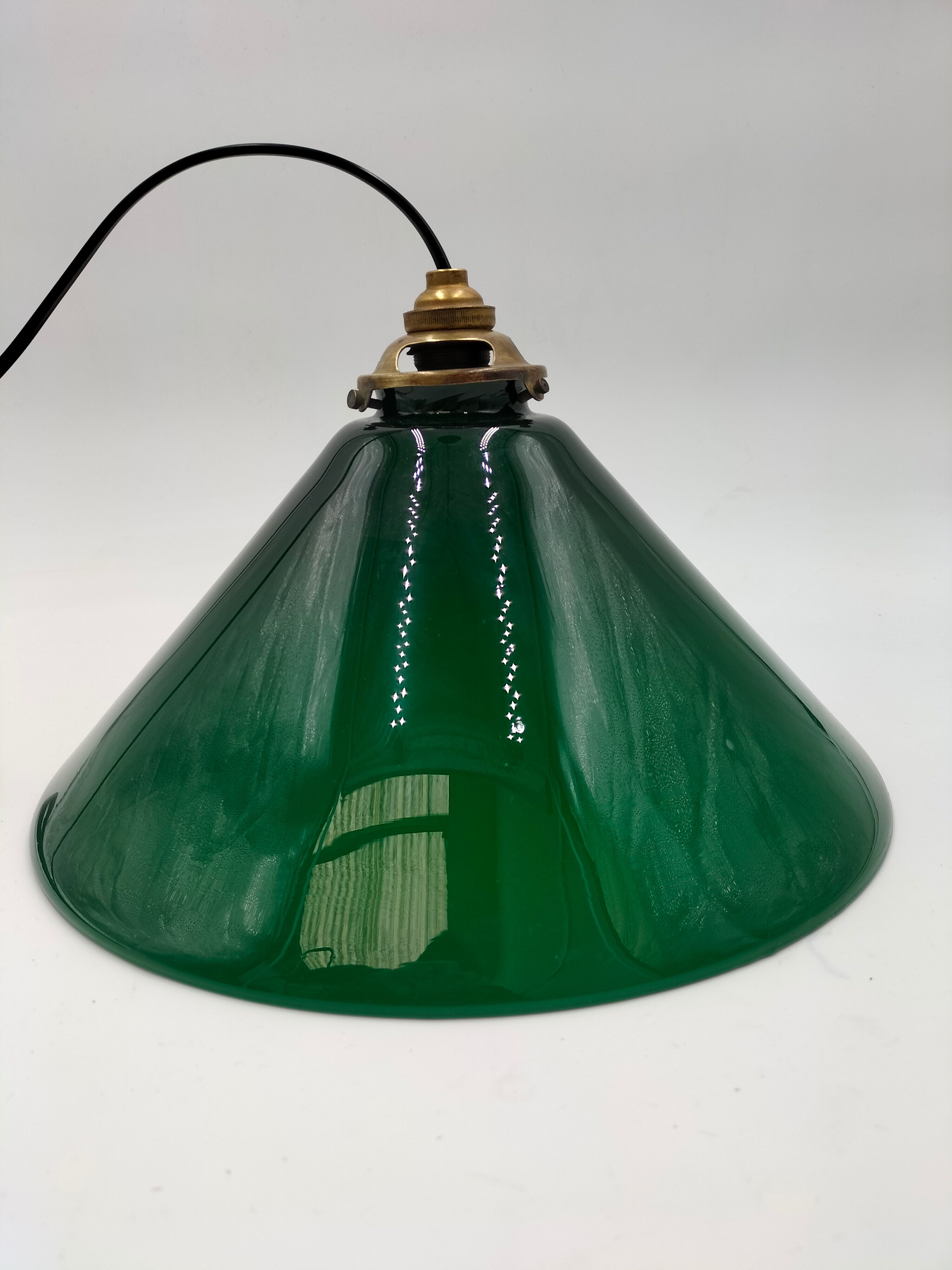 Old green opaline lamp