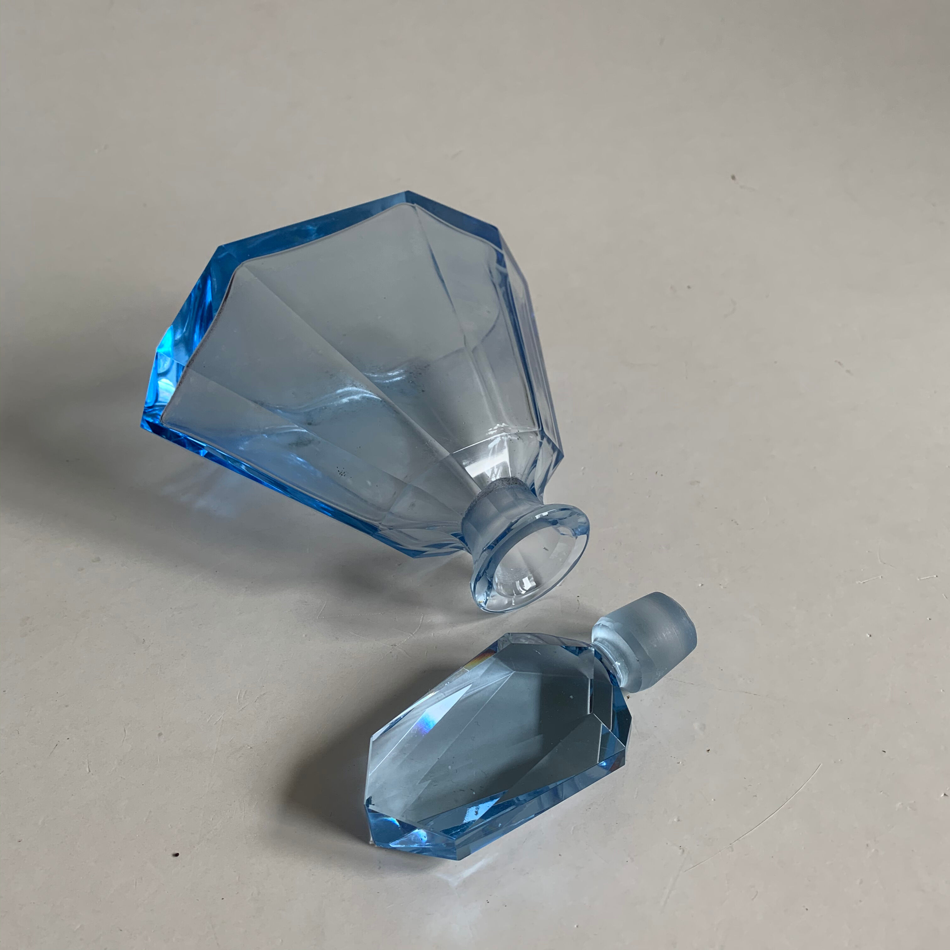 Art deco shaped glass carafe, 1940s