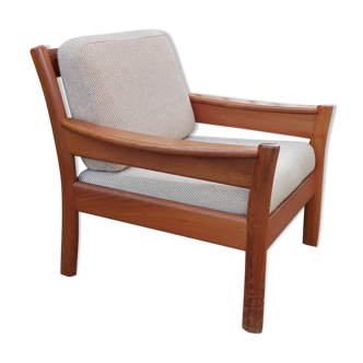 Dyrlund armchair in teak and wool 1960