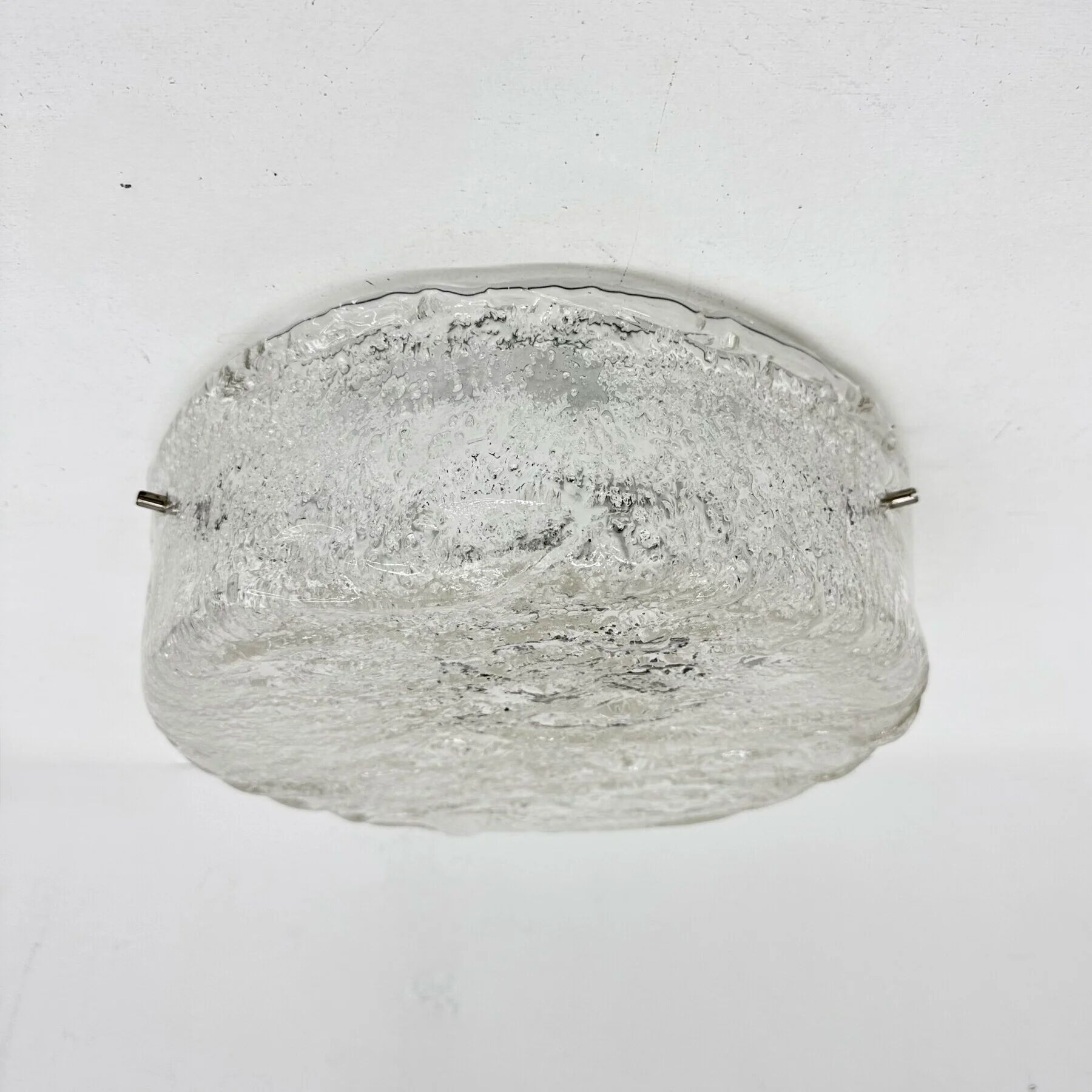 Mid-century design ice Murano glass ceiling lamp, 1970s