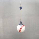 Hanging Pendant Lamp with Round Glass Shade