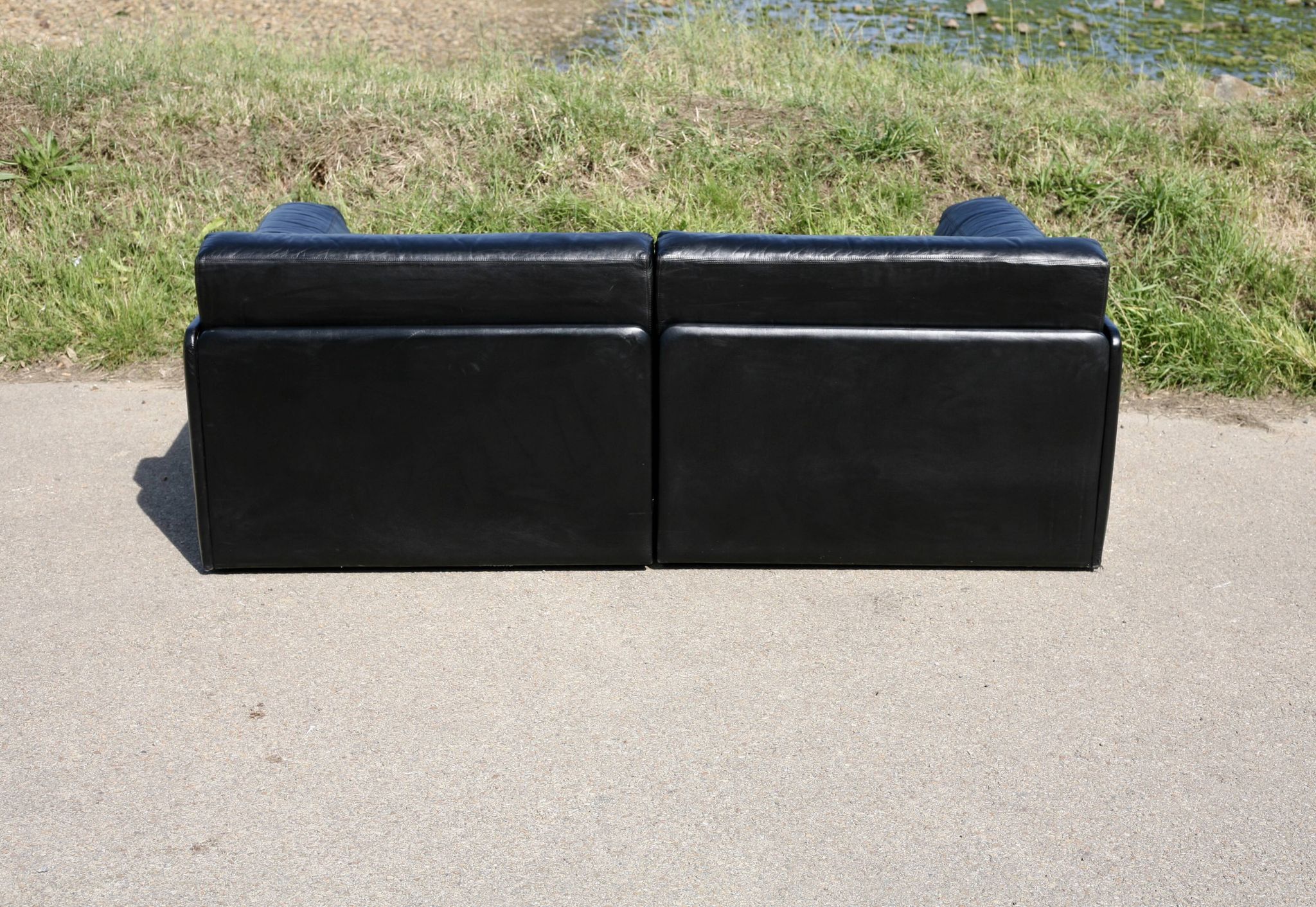 Canapé De Sede DS-76, cuir noir, modulable, Suisse, années 70