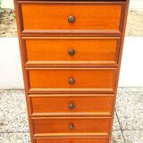 Weekly organizer in solid cherry, 7 drawers, classic Louis Philippe style