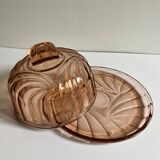 Cloche en verre rose