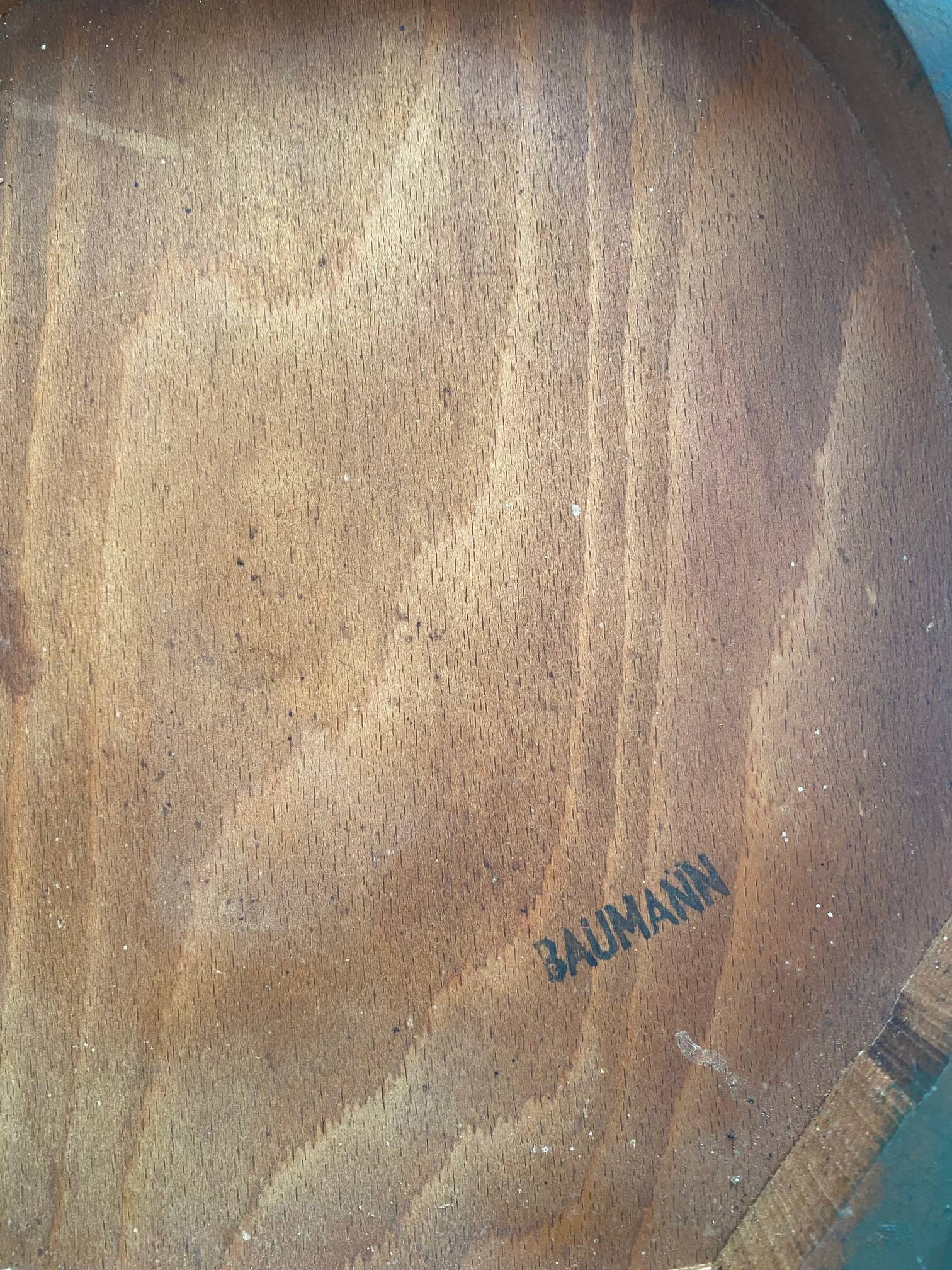 Pair of Baumann bottle green bistro chairs