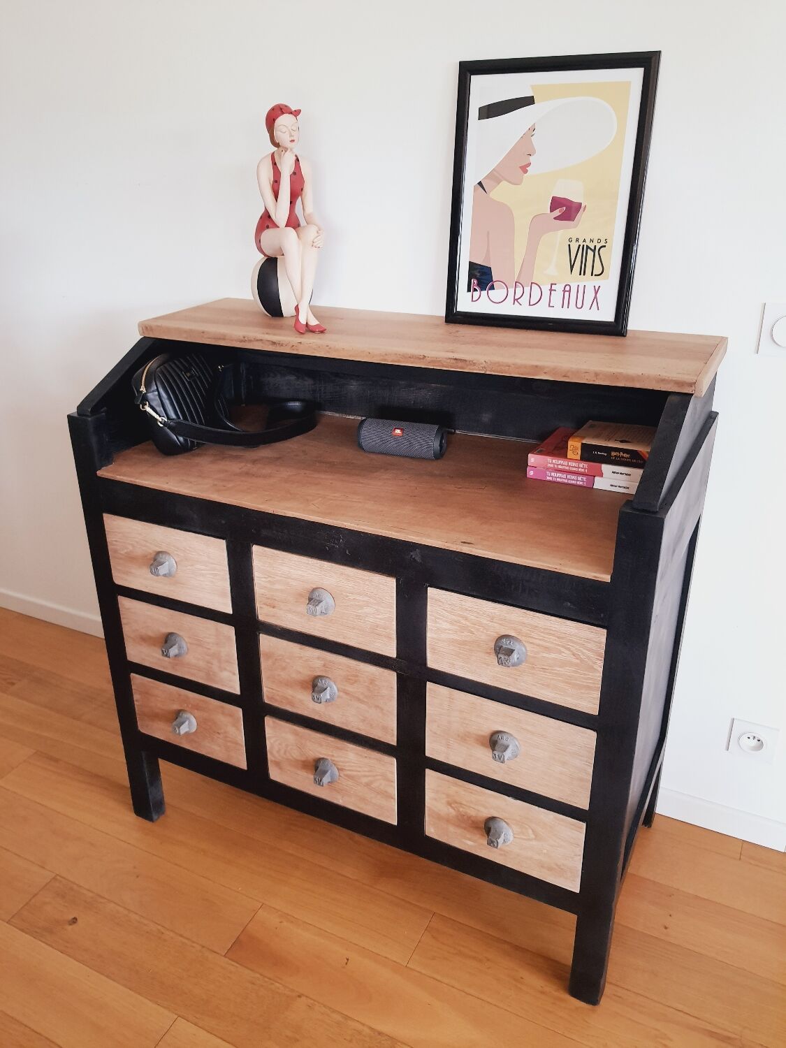 Apothecary cabinet with drawers