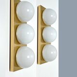 3 vintage limburg sconces, bronze gilded with fine gold, glass