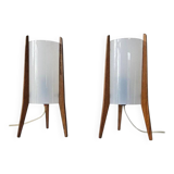 Pair of Mid-Century Table Lamps Pokrok Zilina, Tripod, Rocket, 1970s