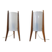 Pair of Mid-Century Table Lamps Pokrok Zilina, Tripod, Rocket, 1970s