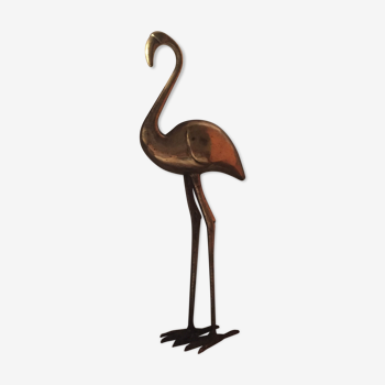 Flamant rose vintage en laiton