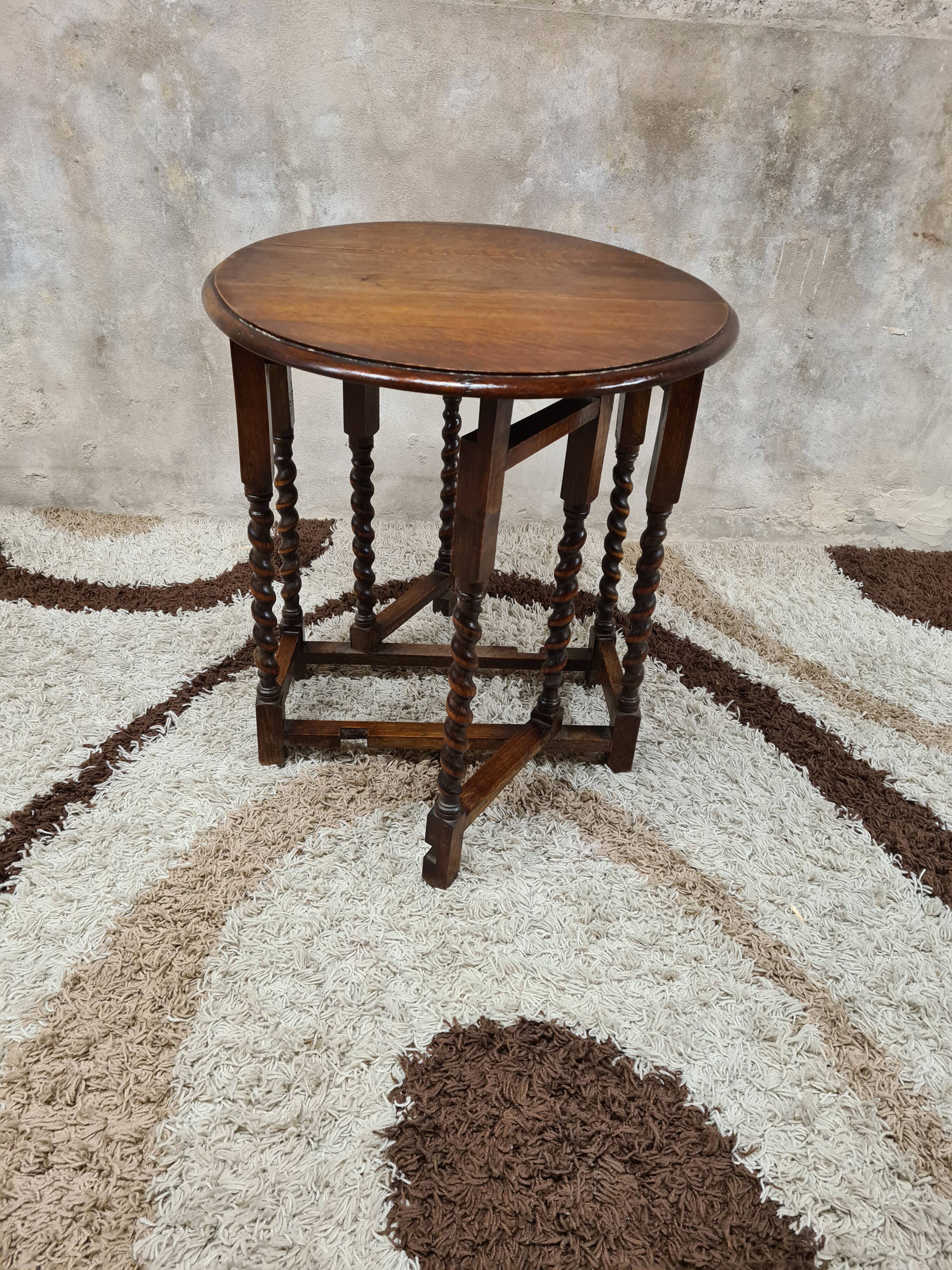 Table Gateleg Solid Oak 1900, England