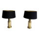 Paire de lampes modernistes en laiton