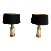 Pair of modernist brass lamps
