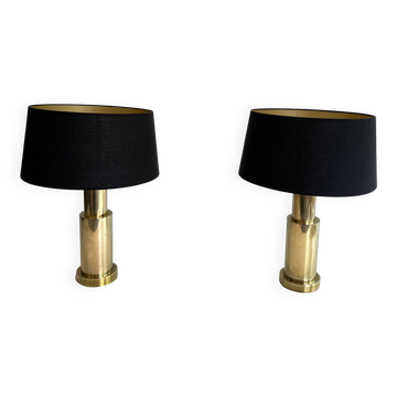Pair of modernist brass lamps