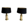 Paire de lampes modernistes en laiton