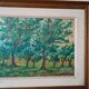 Peinture à l'huile sur panneau isorel paysage boisé signée et datée